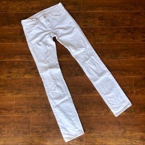J BRAND White Distressed Ripped Skinny Jeans 27